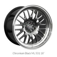 XXR Wheels - XXR Wheel Rim 531 18X9.5 5x100/5x114.3 ET35 73.1CB Chromium Black / ML - Image 1