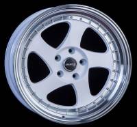 JNC Wheels - JNC Wheels Rim JNC034 White Machined Lip Gold Rivets 18x10 5x114.3 ET25 - Image 1