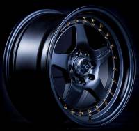 JNC Wheels - JNC Wheels Rim JNC009 Matte Black Gold Rivets 15x8 4x100/4x114.3 ET25 - Image 2