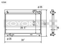 Koyorad Cooling Systems - Koyo V Series Aluminum Radiator 03-06 Infiniti G35 Sedan 3.5L V6 (MT) - Image 2