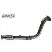 Turbo XS - Turbo XS Stealthback Exhaust System High Flow Catalytic Converter Fits with OEM Muffler 2002-2007 Subaru WRX/Sti 2004-2008 Forester XT. - Image 1