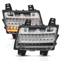 ANZO Headlights, Tail Lights and More  - ANZO 18-19 Jeep Wrangler JL LED Chrome Clear w/ Sequential Signal - Image 2