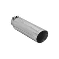 Flowmaster - Flowmaster Exhaust Tip - 3.50 In. Angle Cut Polished Ss Fits 2.50 In. Tubing (Clamp On) - Image 2