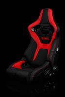 BRAUM RACING SEATS & MORE - BRAUM Racing Elite-R Series Sport Seats - Black and Red Polo Cloth (Red Stitching) - Pair - Image 3