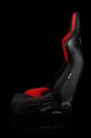 BRAUM RACING SEATS & MORE - BRAUM Racing Elite-R Series Sport Seats - Black and Red Polo Cloth (Red Stitching) - Pair - Image 4