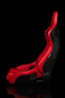 BRAUM RACING SEATS & MORE - BRAUM Racing Elite-R Series Sport Seats - Red Leatherette (Black Stitching / Black Piping) - Pair - Image 4