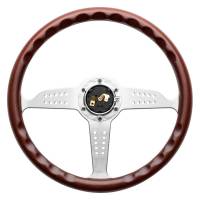 Momo - Momo Grand Prix Steering Wheel 350 mm - Mahogany Wood/Brshd Spokes - Image 4