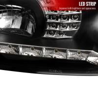 Spec'D Tuning Products - Spec-D 1999-2006 Volkswagen Golf Mk4 GTI/R32 Cabrio Projector Headlights w/ R8 Style LED Light Strip & LED Turn Signal Lights (Matte Black Housing/Clear Lens) - Image 3