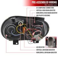 Spec'D Tuning Products - Spec-D 1999-2006 Volkswagen Golf Mk4 GTI/R32 Cabrio Projector Headlights w/ R8 Style LED Light Strip & LED Turn Signal Lights (Matte Black Housing/Clear Lens) - Image 6