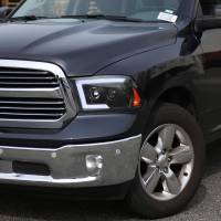 Spec'D Tuning Products - Spec-D 2009-2018 Dodge RAM 1500 / 2019-2021 RAM Classic/ 2010-2018 RAM 2500 3500 Switchback Sequential LED C-Bar Projector Headlights (Matte Black Housing/Clear Lens) - Image 8