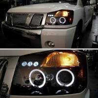 Spec'D Tuning Products - Spec-D 2004-2015 Nissan Titan/ 2004-2007 Armada Dual Halo Projector Headlights (Jet Black Housing/Clear Lens) - Image 8