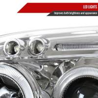 Spec'D Tuning Products - Spec-D 1996-1998 Honda Civic Dual Halo Projector Headlights (Chrome Housing/Clear Lens) - Image 4