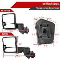 Spec'D Tuning Products - Spec-D 2019-2022 GMC Sierra 1500 Power Adjustable, Heated, & Manual Extendable Black Towing Mirrors w/ Smoke Lens LED Turn Signal & Clearance Lights - Image 7