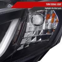 Spec'D Tuning Products - Spec-D 2012-2013 Honda Civic Coupe / 2012-2015 Civic Sedan LED Bar Projector Headlights (Matte Black Housing/Clear Lens) - Image 3