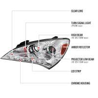 Spec'D Tuning Products - Spec-D 2010-2012 Hyundai Genesis Coupe Projector Headlights w/ SMD LED Light Strip (Chrome Housing/Clear Lens) - Image 6