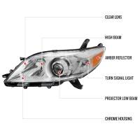 Spec'D Tuning Products - Spec-D 2011-2020 Toyota Sienna Projector Headlights (Chrome Housing/Clear Lens) - Image 6