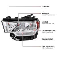 Spec'D Tuning Products - Spec-D 2019-2022 Dodge RAM 2500/3500/4500/5500 Factory Style Headlights (Chrome Housing/Clear Lens) - Image 7