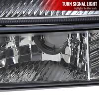 Spec'D Tuning Products - Spec-D 1999-2007 GMC Sierra/ 2000-2006 Yukon/Yukon XL Factory Style Crystal Headlights w/ Amber Reflector & Bumper Lights (Chrome Housing/Clear Lens) - Image 2