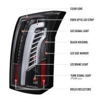 Spec'D Tuning Products - Spec-D 2003-2007 Cadillac CTS LED Tail Lights (Matte Black Housing/Clear Lens) - Image 6