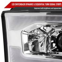 Spec'D Tuning Products - Spec-D 2019-2022 Dodge RAM 2500/3500/4500/5500 Switchback Sequential LED Turn Signal Projector Headlights (Chrome Housing/Clear Lens) - Image 7