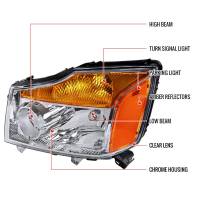 Spec'D Tuning Products - Spec-D 2004-2015 Nissan Titan/ 2004-2007 Armada Factory Style Headlights w/ Amber Reflectors (Chrome Housing/Clear Lens) - Image 7