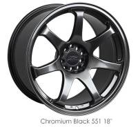 XXR Wheel Rim 551 16X8 4x100/4x114.3 ET21 73.1CB Chromium Black