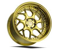 AodHan Wheels - AodHan Wheels Rim DS01 19x10.5 5x120 72.6CB ET25 Gold Vacuum w/ Chrome Rivets - Image 2