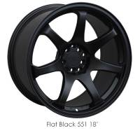 XXR Wheels - XXR Wheel Rim 551 17X8.25 5x100/5x114.3 ET36 73.1CB Flat Black - Image 2