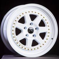 JNC Wheels - JNC Wheels Rim JNC048 WHITE WITH GOLD RIVETS 17x8 5x114.3 ET30 - Image 3