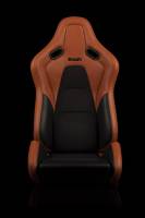 BRAUM RACING SEATS & MORE - BRAUM Racing Falcon-S Composite FRP Reclining Seats - British Tan W/ Black Stitching - Pair - Image 5