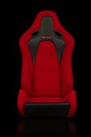 BRAUM RACING SEATS & MORE - BRAUM Racing Falcon-S Composite FRP Reclining Seats - Red Jacquard - Pair - Image 2