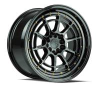 AodHan Wheels - AodHan Wheels Rim AH04 17X9 5x100/114.3 73.1CB ET25 Full Black (Gold Rivet) - Image 1