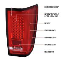 Spec'D Tuning Products - Spec-D 2004-2015 Nissan Titan LED Tail Lights with White LED Tube (Chrome Housing/Red Lens) - Image 6