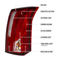 Spec'D Tuning Products - Spec-D 2003-2007 Cadillac CTS LED Tail Lights (Chrome Housing/Red Lens) - Image 6