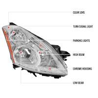 Spec'D Tuning Products - Spec-D 2010-2012 Nissan Altima Sedan Clear Lens Factory Style Crystal Headlights - Passenger Side Only - Image 7