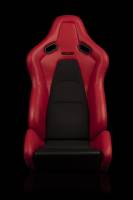 BRAUM RACING SEATS & MORE - BRAUM Racing Falcon-S Composite FRP Reclining Seats - Red W/ Black Stitching - Pair - Image 3