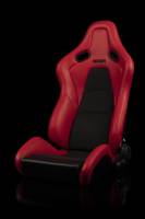 BRAUM RACING SEATS & MORE - BRAUM Racing Falcon-S Composite FRP Reclining Seats - Red W/ Black Stitching - Pair - Image 4