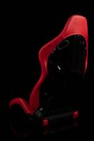 BRAUM RACING SEATS & MORE - BRAUM Racing Falcon-S Composite FRP Reclining Seats - Red W/ Black Stitching - Pair - Image 5