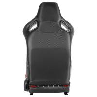 Spec'D Tuning Products - Spec-D Fully Reclinable Black & Red PVC Leather White Stitch Bucket Racing Seat w/ Sliders - Driver Side Only - Image 6