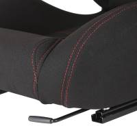 Spec'D Tuning Products - Spec-D Fully Reclinable Black Cloth Bucket Racing Seat w/ Sliders - Passenger Side Only - Image 5