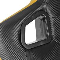 Spec'D Tuning Products - Spec-D Fully Reclinable Black & Yellow PVC Leather Carbon Fiber Style Bucket Racing Seat w/ Sliders - Driver Side Only - Image 7