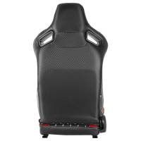 Spec'D Tuning Products - Spec-D Fully Reclinable Black & Red PVC Leather White Stitch Bucket Racing Seat w/ Sliders - Passenger Side Only - Image 5