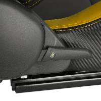 Spec'D Tuning Products - Spec-D Fully Reclinable Black & Yellow PVC Leather Carbon Fiber Style Bucket Racing Seat w/ Sliders - Passenger Side Only - Image 7