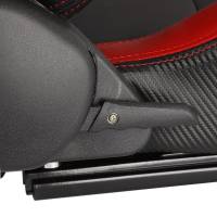 Spec'D Tuning Products - Spec-D Fully Reclinable Black & Red PVC Leather Carbon Fiber Style Bucket Racing Seat w/ Sliders - Passenger Side Only - Image 6