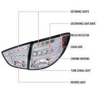 Spec'D Tuning Products - Spec-D 2010-2012 Hyundai Tucson LED Tail Lights (Chrome Housing/Clear Lens) - Image 6