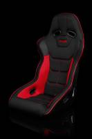 BRAUM RACING SEATS & MORE - BRAUM Racing Falcon X Series FIA Approved Fixed Back Racing Seat - Black Polo Cloth with Red Mesh (Red Stitching / Red Piping) - Each - Image 2