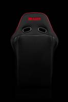 BRAUM RACING SEATS & MORE - BRAUM Racing Falcon X Series FIA Approved Fixed Back Racing Seat - Black Polo Cloth with Red Mesh (Red Stitching / Red Piping) - Each - Image 4