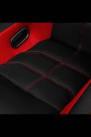 BRAUM RACING SEATS & MORE - BRAUM Racing Falcon X Series FIA Approved Fixed Back Racing Seat - Black Polo Cloth with Red Mesh (Red Stitching / Red Piping) - Each - Image 5