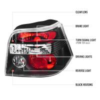 Spec'D Tuning Products - Spec-D 1999-2006 Volkswagen Golf Mk4/GTI/R32 Tail Lights (Matte Black Housing/Clear Lens) - Image 6