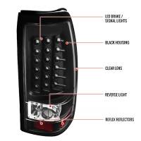 Spec'D Tuning Products - Spec-D 2003-2006 Chevrolet Silverado V2 LED Tail Lights (Matte Black Housing/Clear Lens) - Image 4